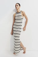 Long Pointelle-knit Dress