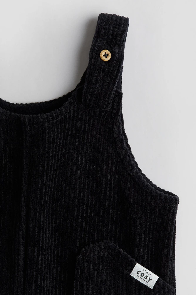 Ribbed Velour Overalls