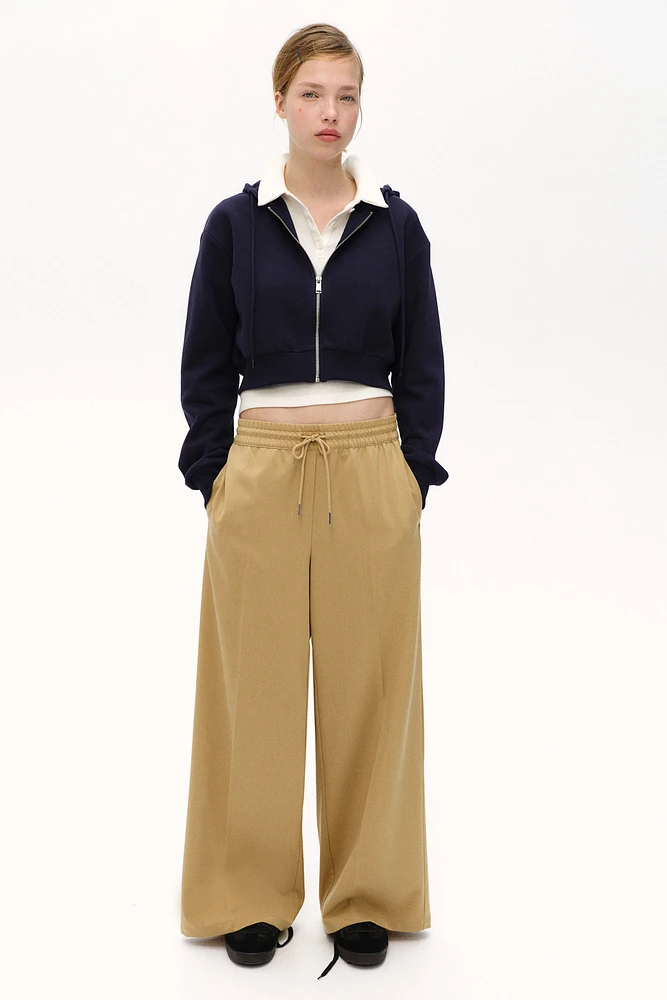 Wide-cut Pull-on Pants