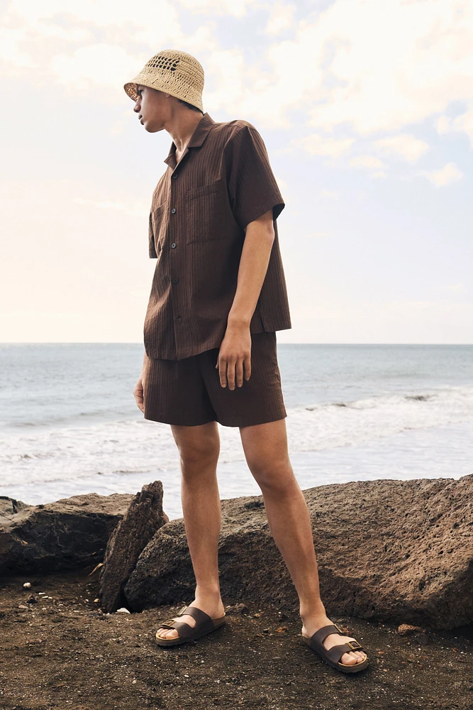 Cotton pyjama shirt and shorts