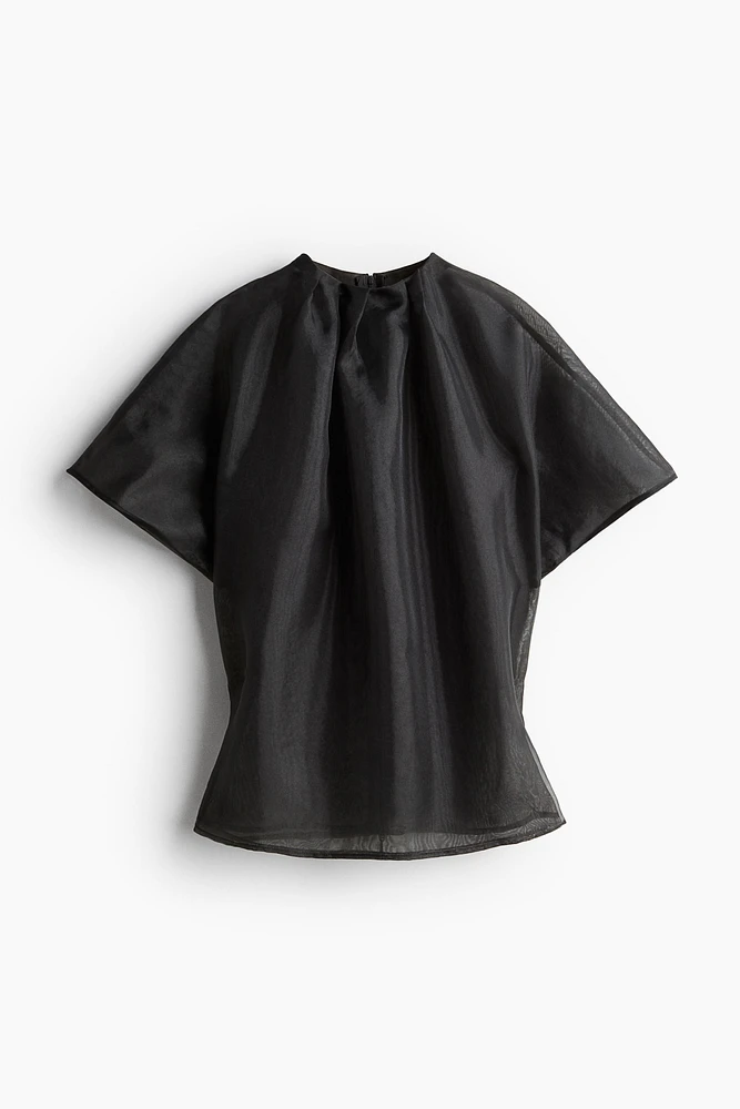 Pleat-Detail Organza Blouse