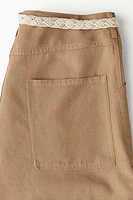 Cargo Shorts with Macramé Belt