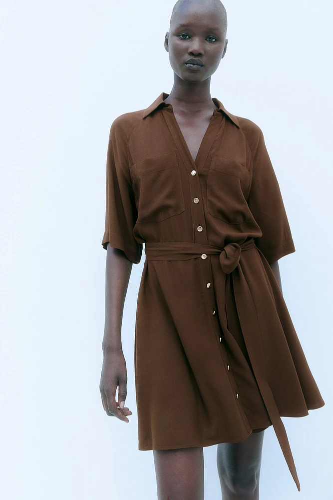 Tie-belt Shirt Dress