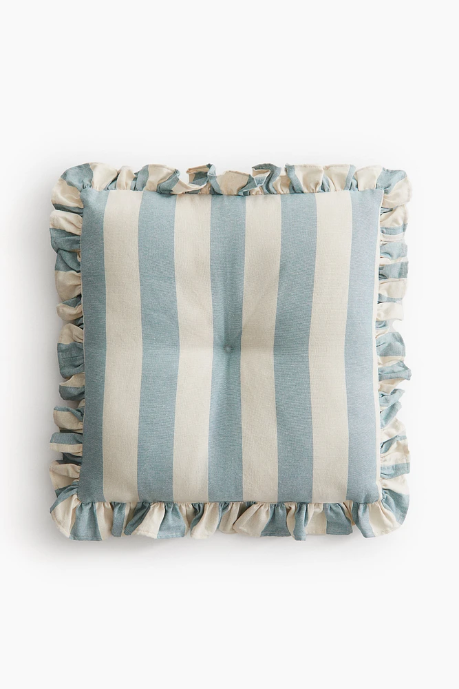 Coussin d'assise à volant en coton
