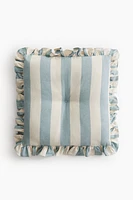 Ruffle-trimmed Cotton Seat Cushion
