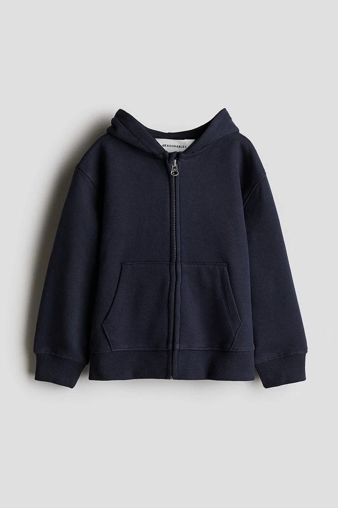 Hooded Cotton Sweatshirt Jacket