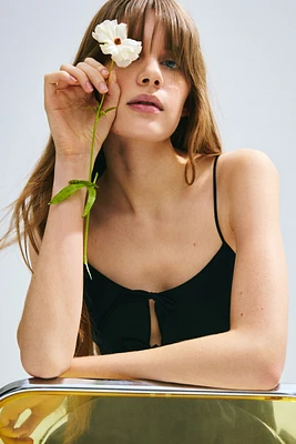 Tie-Detail Poplin Dress