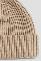 Rib-Knit Cotton Beanie