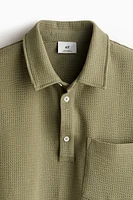 Regular Fit Waffled Polo Shirt