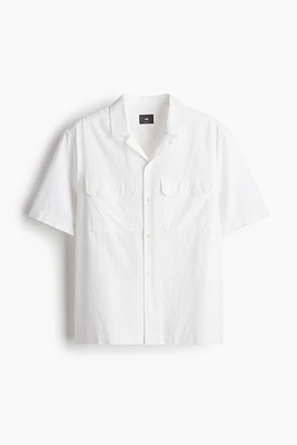 Regular Fit Linen-blend Utility Shirt