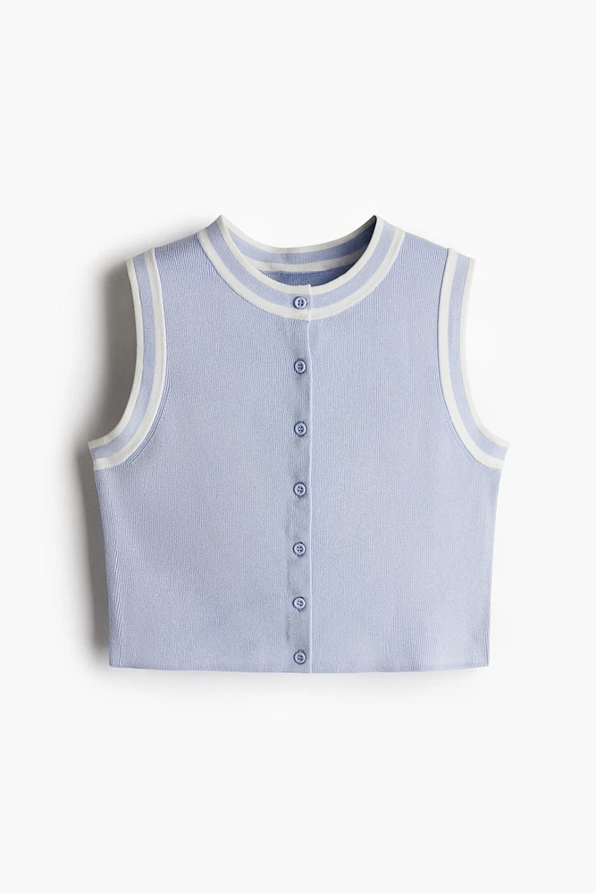 Button-Front Sweater Vest