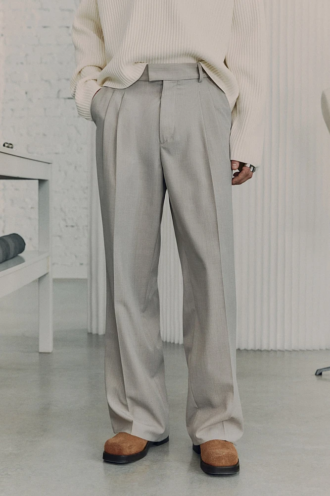 Wool-Blend Suit Pants