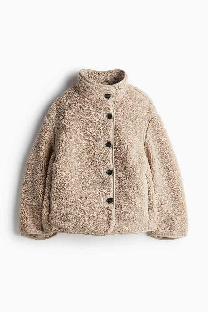 Loose-Fit Teddy Fleece Jacket