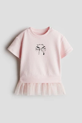 Sweatshirt Dress with Tulle Skirt