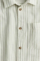 Long-sleeved Linen-blend Shirt