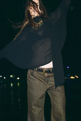 Baggy Flared Low Jeans