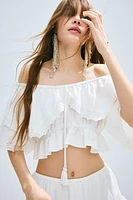 Lace-Trimmed Crop Top