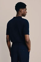 Regular Fit Rib-knit Polo Shirt