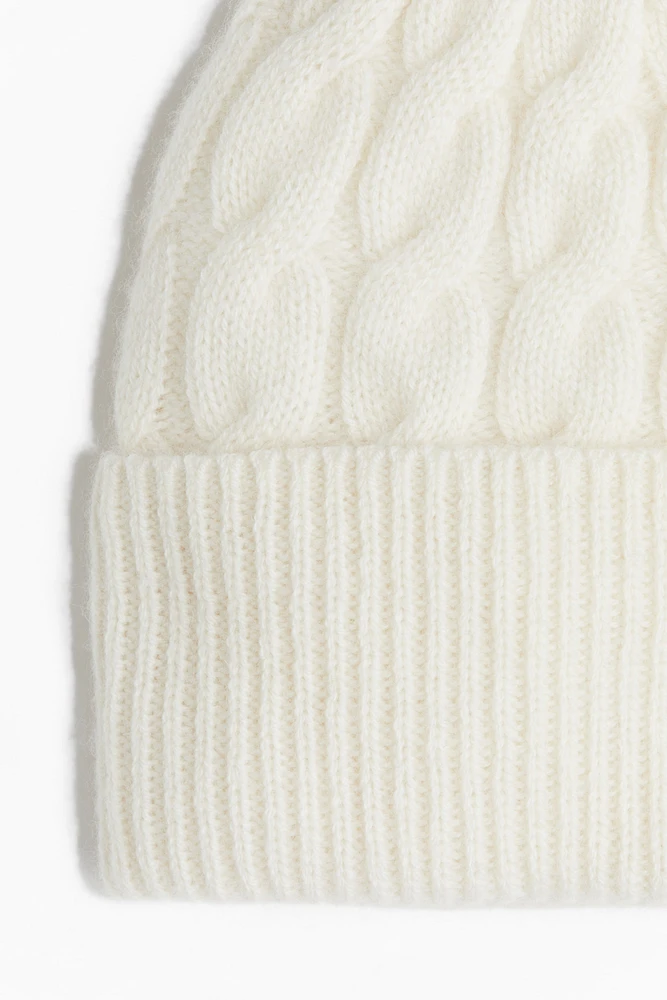 Cashmere-Blend Cable-Knit Beanie