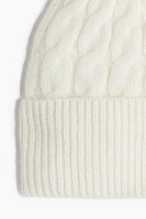 Cashmere-Blend Cable-Knit Beanie