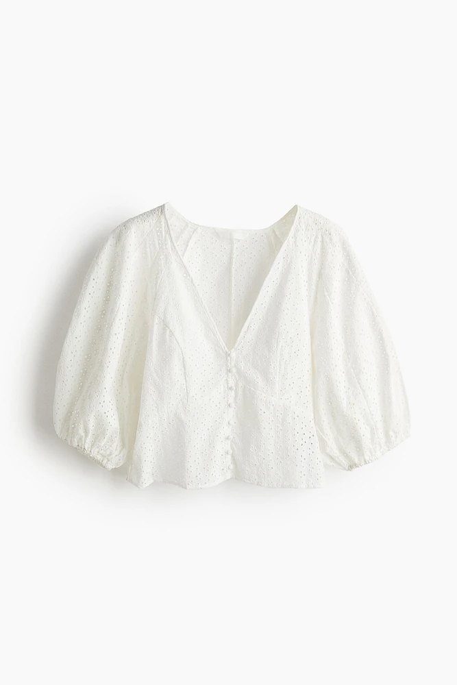 Blouse with Eyelet Embroidery