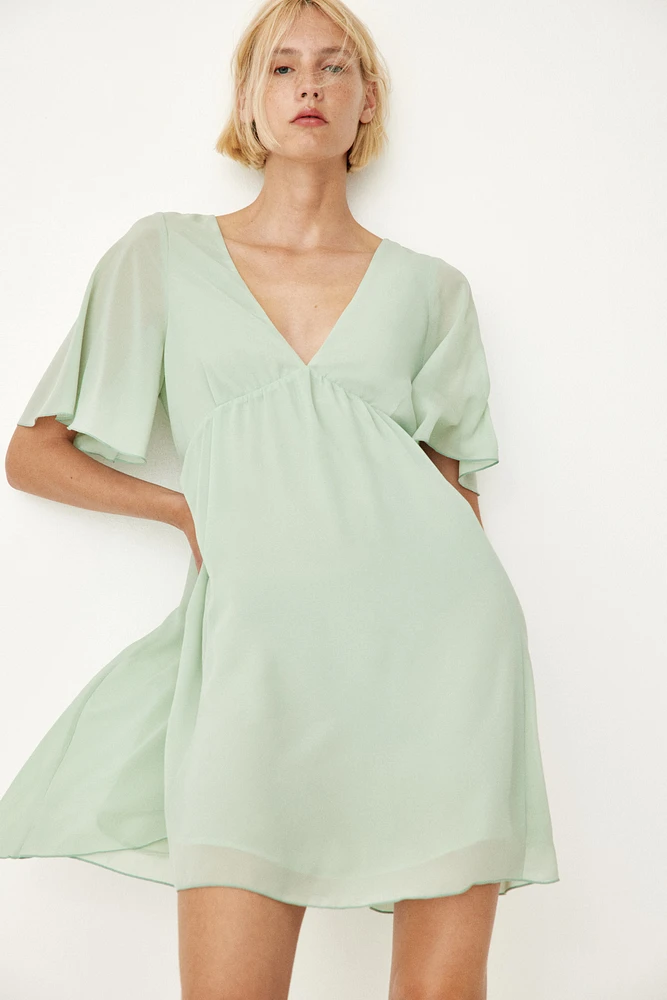 V-Neck Chiffon Dress