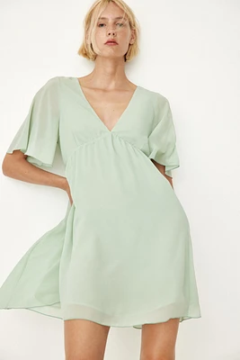 V-Neck Chiffon Dress
