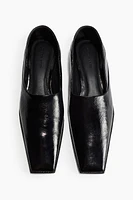 Square-Toe Leather Loafers