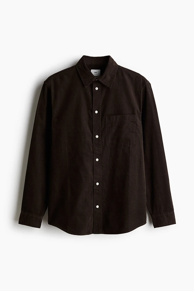 Chemise Coupe Classique en velours côtelé