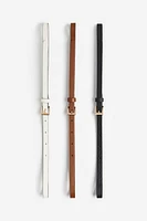 Lot de 3 ceintures fines