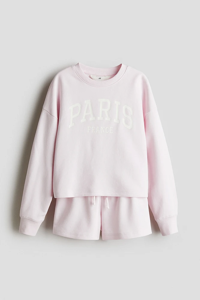 2-Piece Sweatshirt and Shorts Set