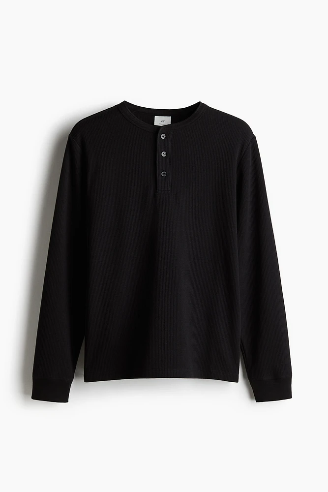 Regular Fit Ribbed Long-Sleeved Shirt