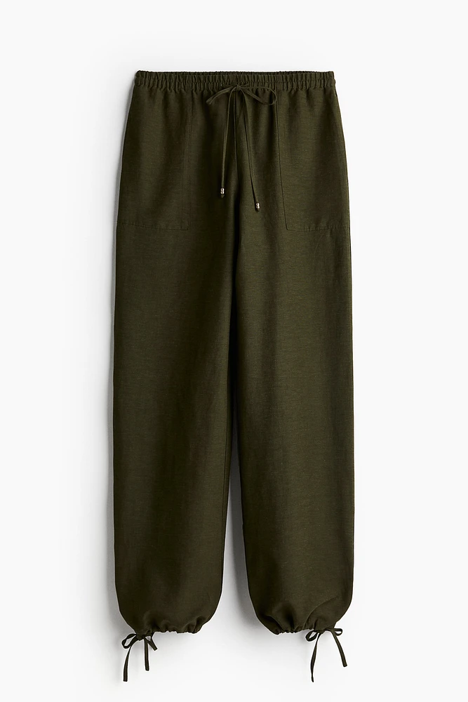 Linen-blend Pull-on Pants