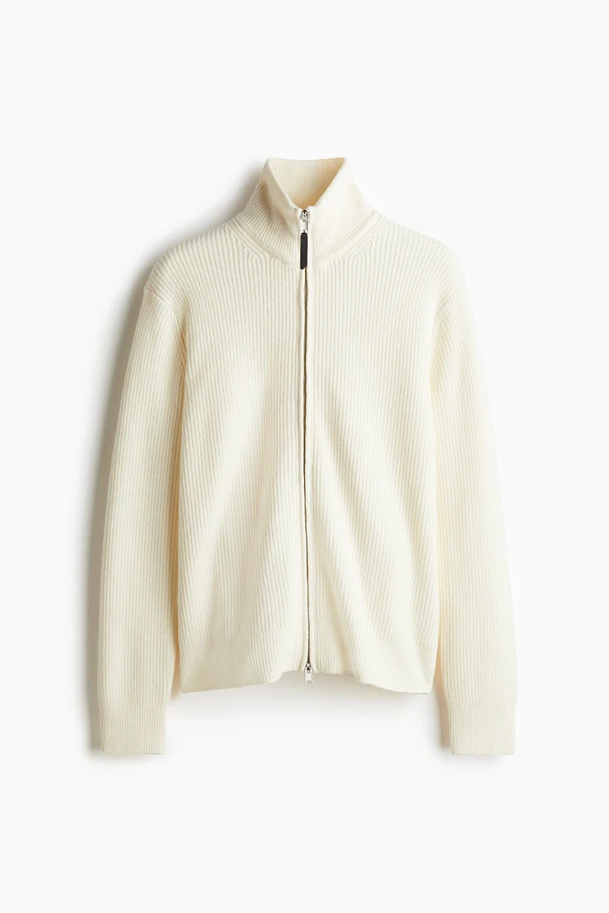 Regular Fit Rib-Knit Cardigan
