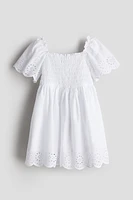 Cotton Dress with Eyelet Embroidery