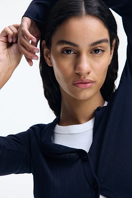 Pointelle Jersey Cardigan