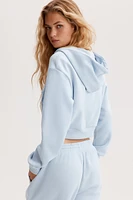 Short Hooded Sweatshirt Jacket