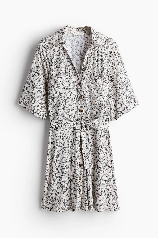 Robe chemisier avec ceinture à nouer