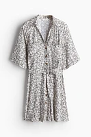 Robe chemisier avec ceinture à nouer