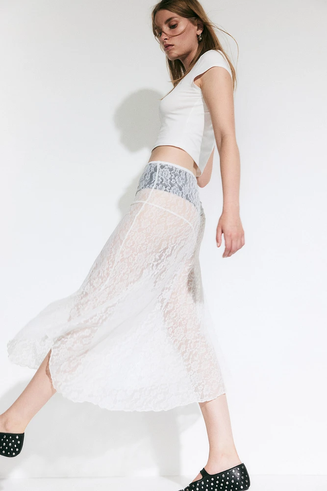 Asymmetric Lace Skirt