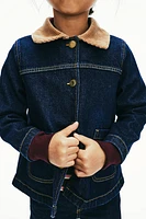 Denim Jacket with Corduroy Collar