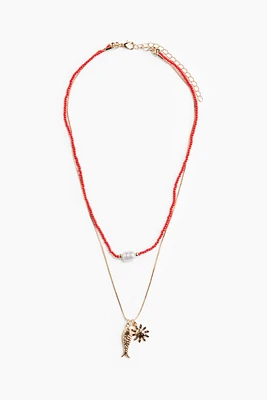 Double-Strand Pendant Necklace