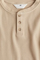 Waffled Jersey Henley Shirt