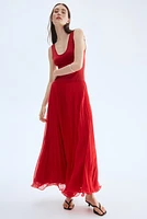 Sheer Pleated Skirt