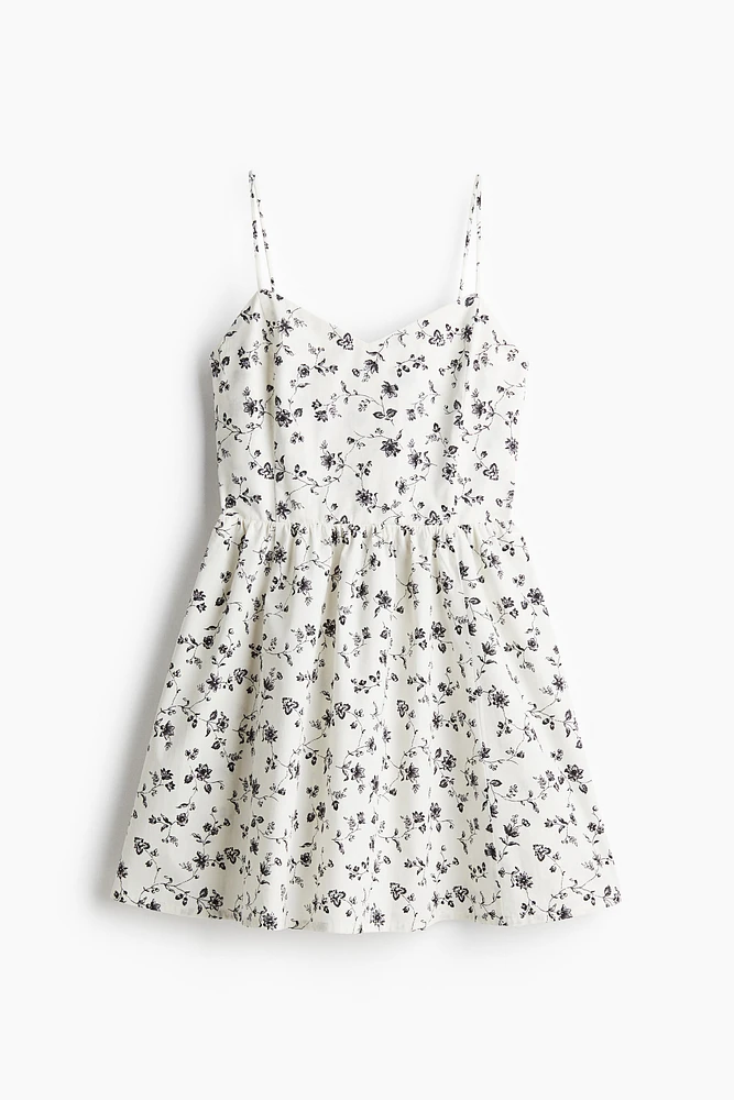 Cotton Dress with Flared Skirt