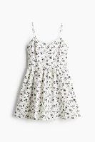 Cotton Dress with Flared Skirt