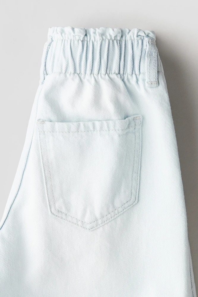 Jean Taille Froncée Jambes Larges