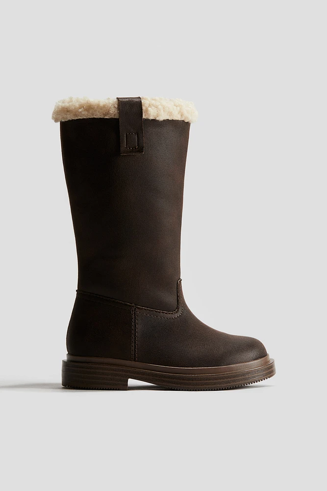 Warm-Lined Calf-High Boots