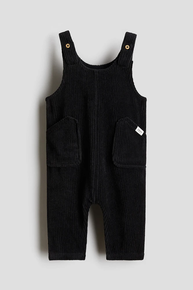 Ribbed Velour Overalls