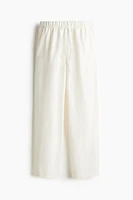 Linen-Blend Drawstring Pants